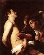 BAGLIONE, Giovanni St Sebastian Healed by an Angel  ed Spain oil painting artist